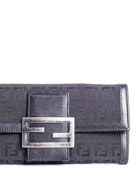 fendi continental wallet black|Fendi zucchino wallet.